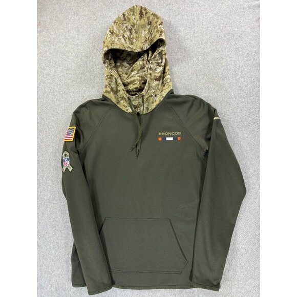 Denver Broncos SALUTE TO SERVICE Sideline Hoodie Sweatshirt (Men's Small)‎ Green - Picture 1 of 14